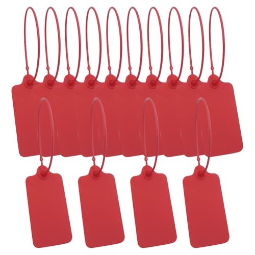 50 Stück Blanko-Hängeetiketten aus Kunststoff, beschreibbar, wasserdicht, Etiketten, Siegel, Versandetiketten, Lagerbestand, zum Anbinden von Preisetiketten, Aufbewahrung, Namensschild, Organizer von FSSTUD