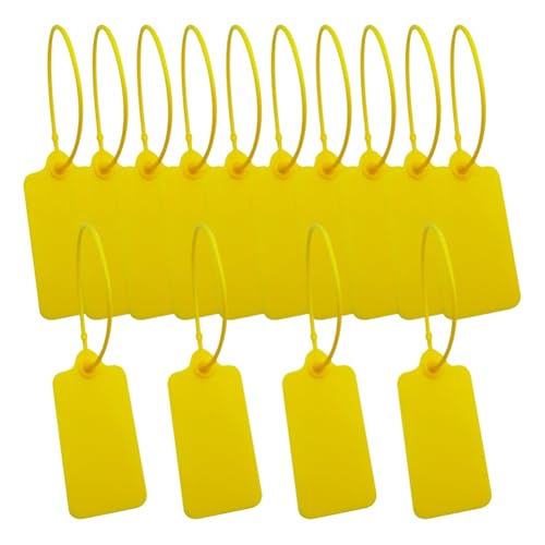 50 Stück Blanko-Hängeetiketten aus Kunststoff, beschreibbar, wasserdicht, Etiketten, Siegel, Versandetiketten, Lagerbestand, zum Anbinden von Preisetiketten, Aufbewahrung, Namensschild von FSSTUD