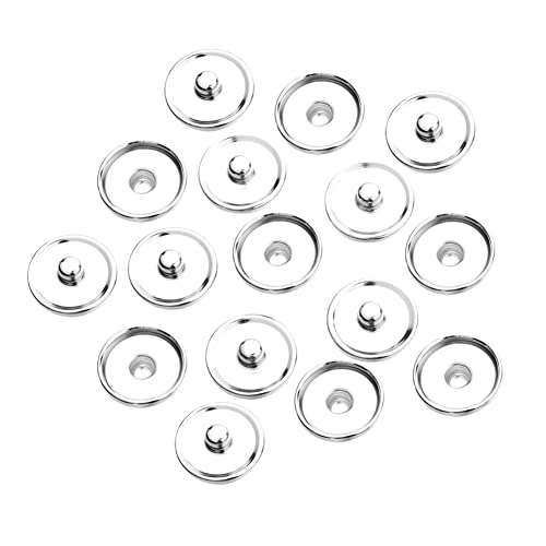 FSSTUD 50 Stück Druckknopf-Bodenablagen, Druckknopf-Verschlüsse, Cabochon-Anhänger-Tabletts, Knopfdekoration, Zubehör für DIY-Schmuckherstellung, 18 mm FSSTUD 50 Stück Druckknopf-Bodenablagen, Druckknopf-Verschlüsse, Cabochon-Anhänger-Tabletts, Knopfdekoration, Zubehör für DIY-Schmuckherstellung, 18 mm von FSSTUD