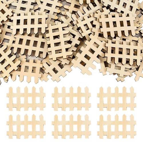 50 Stück Holzzaun-Ausschnitte, hängende Ornamente, kleine Holzzaunstücke, unlackierte Holzzäune, rustikale Scrapbooking-Ausschnitte, Dekorationen für Haus, Garten 50 Stück Holzzaun-Ausschnitte, hängende Ornamente, kleine Holzzaunstücke, unlackierte Holzzäune, rustikale Scrapbooking-Ausschnitte, Dekorationen für Haus, Garten von FSSTUD