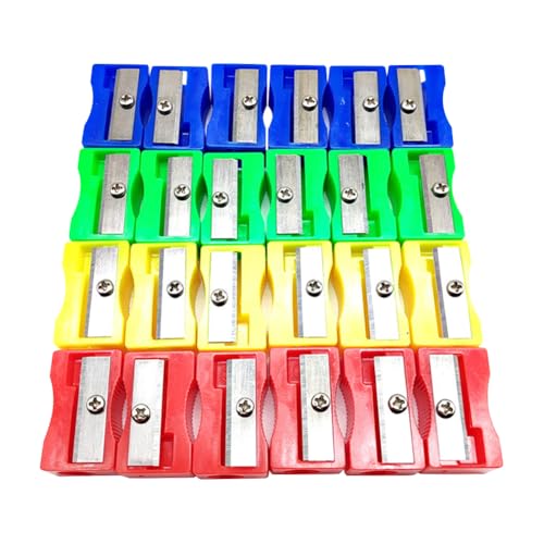 50 Stück Mini Manuelle Bleistiftspitzer Handheld Augenbrauen Bleistift Spitzer Kunststoff Einloch Buntstift Spitzer Bunte Lipliner Spitzer Make-up Werkzeug für Büro Zuhause von FSSTUD