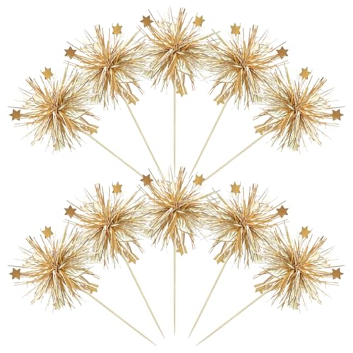 50 Stück Stern-Folien-Kuchenaufsätze, Lametta-Cupcake-Aufsätze, glitzernde Cupcake-Aufsätze, Feuerwerk, Cocktail-Essenspieße, Holz, Obst, Zahnstocher, dekorative Vorspeisen, für Hochzeit, Geburtstag 50 Stück Stern-Folien-Kuchenaufsätze, Lametta-Cupcake-Aufsätze, glitzernde Cupcake-Aufsätze, Feuerwerk, Cocktail-Essenspieße, Holz, Obst, Zahnstocher, dekorative Vorspeisen, für Hochzeit, Geburtstag von FSSTUD