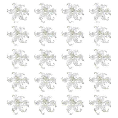50 Stück blumenförmige Acrylperlen, kleine Blütenblätter, Abstandshalter, dekorative florale Perlen, lose ästhetische Perlen, niedliche Kunststoffperlen, Ornamente für Armreifen, Anhänger, Weiß 50 Stück blumenförmige Acrylperlen, kleine Blütenblätter, Abstandshalter, dekorative florale Perlen, lose ästhetische Perlen, niedliche Kunststoffperlen, Ornamente für Armreifen, Anhänger, Weiß von FSSTUD