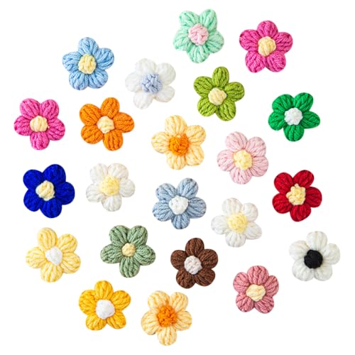 50 Stück gehäkelte Blumenaufnäher, kleine gehäkelte Blumen, Blumen-Aufnäher, niedliche Applikation, bestickte Flicken für selbstgemachte Haarkleidung 50 Stück gehäkelte Blumenaufnäher, kleine gehäkelte Blumen, Blumen-Aufnäher, niedliche Applikation, bestickte Flicken für selbstgemachte Haarkleidung von FSSTUD