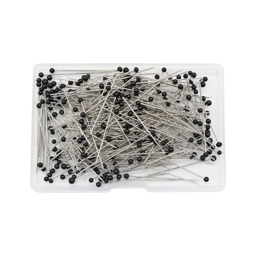 500 Stück 38 mm kleine Glas-Nähnadeln, Glaskopf, gerade Nadeln, kurze Kleidernadeln, Bastelnadeln, dekorative Stecknadeln mit Aufbewahrungsbox für Stoffschmuck, Schwarz 500 Stück 38 mm kleine Glas-Nähnadeln, Glaskopf, gerade Nadeln, kurze Kleidernadeln, Bastelnadeln, dekorative Stecknadeln mit Aufbewahrungsbox für Stoffschmuck, Schwarz von FSSTUD
