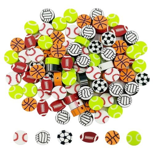 500 Stück 8 mm Sportball-Polymer-Ton-Perlen, Fußball, Basketball, Schmuckherstellung, Perlen, Fußball, Baseball, Armband, Volleyball, Tennis, weiche Abstandshalter für Ohrringe, Halsketten 500 Stück 8 mm Sportball-Polymer-Ton-Perlen, Fußball, Basketball, Schmuckherstellung, Perlen, Fußball, Baseball, Armband, Volleyball, Tennis, weiche Abstandshalter für Ohrringe, Halsketten von FSSTUD