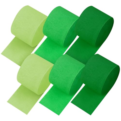 6 Rollen 4,5 cm x 25 m Krepppapier, Party-Luftschlangen, Seidenpapier, hängende Luftschlangen, mehrfarbig, für Hochzeit, Party, Girlande, Dekorationen, gemischtes Grün 6 Rollen 4,5 cm x 25 m Krepppapier, Party-Luftschlangen, Seidenpapier, hängende Luftschlangen, mehrfarbig, für Hochzeit, Party, Girlande, Dekorationen, gemischtes Grün von FSSTUD