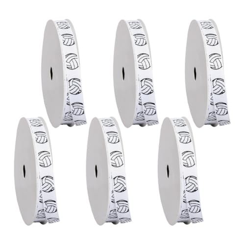 6 Rollen 9 m x 9 mm Volleyball Ripsbänder Schwarz Weiß Sport Ball Bänder Cheer Geschenkband Team Haarschleife Herstellung Band Sport Handwerk Trim für Party Dekoration 6 Rollen 9 m x 9 mm Volleyball Ripsbänder Schwarz Weiß Sport Ball Bänder Cheer Geschenkband Team Haarschleife Herstellung Band Sport Handwerk Trim für Party Dekoration von FSSTUD