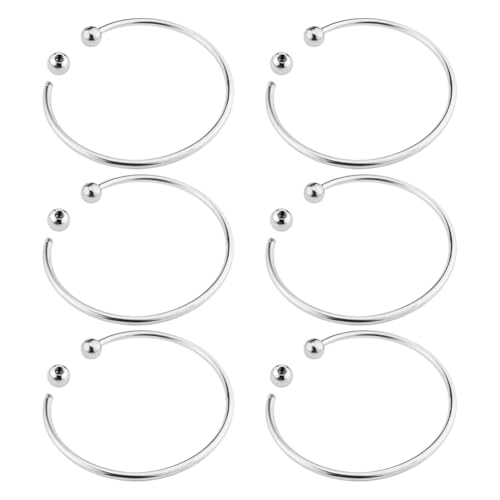 6 Stück 60 mm dehnbare Metall-Armreife, Kugelende, blanko, verstellbar, Draht-Armband, DIY-Handwerk, Armreif, Rohlinge, Schmuckherstellung, Armbandrohlinge zum Basteln von Perlen von FSSTUD