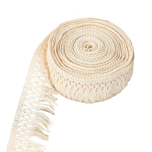 6 cm x 9,1 m breiter Boho-Fransenbordüre, Baumwolle, Vorhang, Quaste, Basteln, Nähen, Quastenband, Kleidung, Fransenband, rustikale dekorative Zierleisten für Kleidung, Heimdekoration 6 cm x 9,1 m breiter Boho-Fransenbordüre, Baumwolle, Vorhang, Quaste, Basteln, Nähen, Quastenband, Kleidung, Fransenband, rustikale dekorative Zierleisten für Kleidung, Heimdekoration von FSSTUD