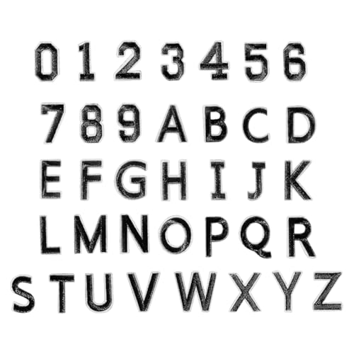72-teiliges Set mit Buchstaben und Zahlen, bestickt, Alphabet, Buchstaben, Stoffnummern, Applikationen, zum Aufnähen, Aufbügeln, Stickerei, Zahlen, dekorative DIY-Applikation, Schwarz 72-teiliges Set mit Buchstaben und Zahlen, bestickt, Alphabet, Buchstaben, Stoffnummern, Applikationen, zum Aufnähen, Aufbügeln, Stickerei, Zahlen, dekorative DIY-Applikation, Schwarz von FSSTUD