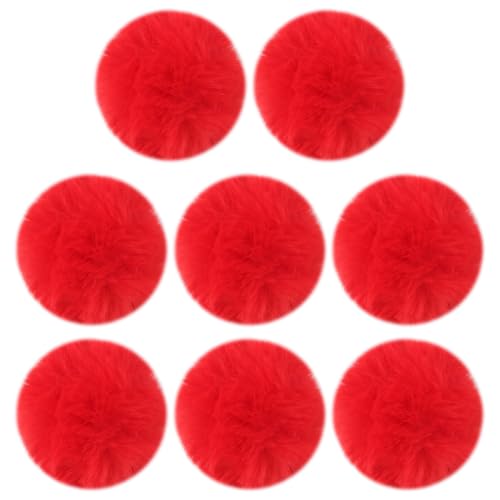 FSSTUD 8 cm große Kunstfell-Pompons, rund, flauschig, weiches Fell, Bommel, Dekoration, Rot, 8 Stück FSSTUD 8 cm große Kunstfell-Pompons, rund, flauschig, weiches Fell, Bommel, Dekoration, Rot, 8 Stück von FSSTUD