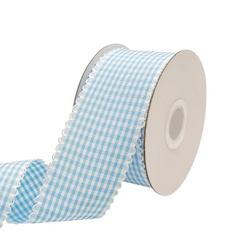 9,1 m x 3,8 cm Gingham-Geschenkband, karierte Schleifenband, Frühlingsblumenstraußband, Weihnachten, Büffelkarierte Bänder, Hochzeit, Handwerk, Bordüre für Brautparty, Blau 9,1 m x 3,8 cm Gingham-Geschenkband, karierte Schleifenband, Frühlingsblumenstraußband, Weihnachten, Büffelkarierte Bänder, Hochzeit, Handwerk, Bordüre für Brautparty, Blau von FSSTUD