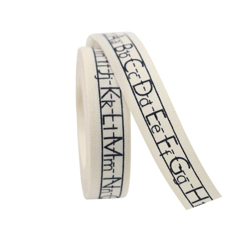 Alphabet-Buchstabenband, Baumwolle, Geschenkband, Schulanfang, Kranz, Lehrer, Wertschätzung, natürliche Schleife, Dekorationen für Klassenzimmer, Dekorationen, 9,1 m x 1,6 cm Alphabet-Buchstabenband, Baumwolle, Geschenkband, Schulanfang, Kranz, Lehrer, Wertschätzung, natürliche Schleife, Dekorationen für Klassenzimmer, Dekorationen, 9,1 m x 1,6 cm von FSSTUD