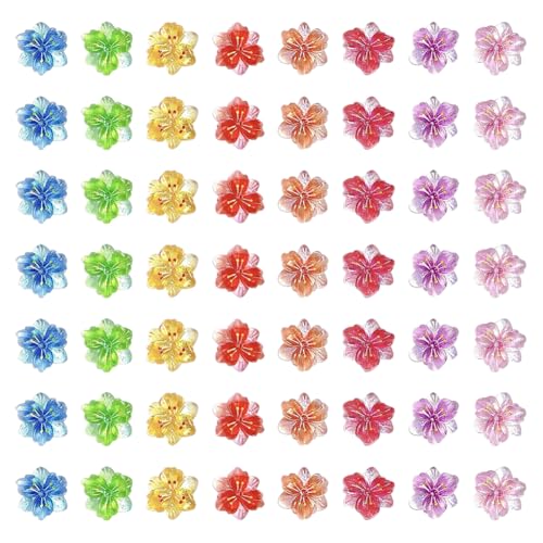 Bunte 3D-Blumen-Anhänger aus Kunstharz, flache Rückseite, kleine tropische Nagelblumen, niedliche Blumen, Fingernagel-Anhänger, farbige Nägel, Design-Zubehör für DIY-Maniküre, 100 Stück Bunte 3D-Blumen-Anhänger aus Kunstharz, flache Rückseite, kleine tropische Nagelblumen, niedliche Blumen, Fingernagel-Anhänger, farbige Nägel, Design-Zubehör für DIY-Maniküre, 100 Stück von FSSTUD