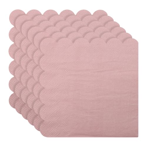 Cocktail-Servietten, 12,7 x 12,7 cm, 2-lagig, gewellt, Brautparty, Dessert-Servietten, gefaltet, Hochzeit, Party, Jahrestag, Empfang, dekorative quadratische Servietten für Geburtstag, Rosa, 100 Stück Cocktail-Servietten, 12,7 x 12,7 cm, 2-lagig, gewellt, Brautparty, Dessert-Servietten, gefaltet, Hochzeit, Party, Jahrestag, Empfang, dekorative quadratische Servietten für Geburtstag, Rosa, 100 Stück von FSSTUD