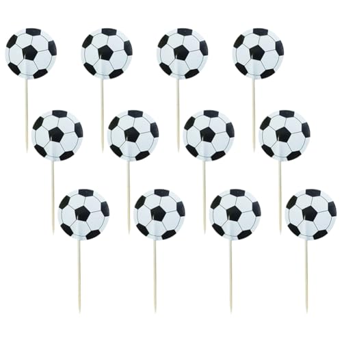 Cupcake-Topper mit Fußball-Motiv, Sport-Motto-Party, Kuchenspieße, Fußball, Kuchen, Zahnstocher, Babyparty, Dessert, Dekoration, für Jungen, Geburtstagsparty, Cupcake-Dekorationen, 48 Stück Cupcake-Topper mit Fußball-Motiv, Sport-Motto-Party, Kuchenspieße, Fußball, Kuchen, Zahnstocher, Babyparty, Dessert, Dekoration, für Jungen, Geburtstagsparty, Cupcake-Dekorationen, 48 Stück von FSSTUD