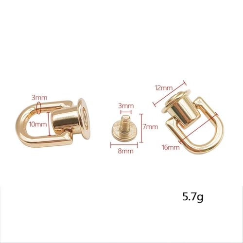 D-Ringe, 360 Grad drehbar, D-Ringe, Leder, Geldbörsenriemen, Nieten, Metall-Ringe, robuste Leder-Nieten, Knöpfe, Tasche, Hardware mit 4 Schrauben von FSSTUD