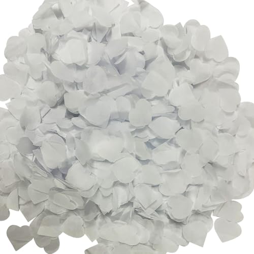 Etwa 10.000 Stück 2,5 cm weißes herzförmiges Konfetti, kleines Herz-Konfetti, Papierstreuung, Hochzeit, Party, Tisch-Konfetti, Brautparty, Ballon-Konfettis, Happy Anniversary Konfettis, Dekoration Etwa 10.000 Stück 2,5 cm weißes herzförmiges Konfetti, kleines Herz-Konfetti, Papierstreuung, Hochzeit, Party, Tisch-Konfetti, Brautparty, Ballon-Konfettis, Happy Anniversary Konfettis, Dekoration von FSSTUD