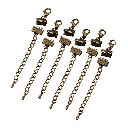 FSSTUD 10 Sets Pinch Klemmbleche Crimps Clamp Ends Verlängerungskette Kettenverschluss Karabiner für Schmuckherstellung Bronze FSSTUD 10 Sets Pinch Klemmbleche Crimps Clamp Ends Verlängerungskette Kettenverschluss Karabiner für Schmuckherstellung Bronze von FSSTUD