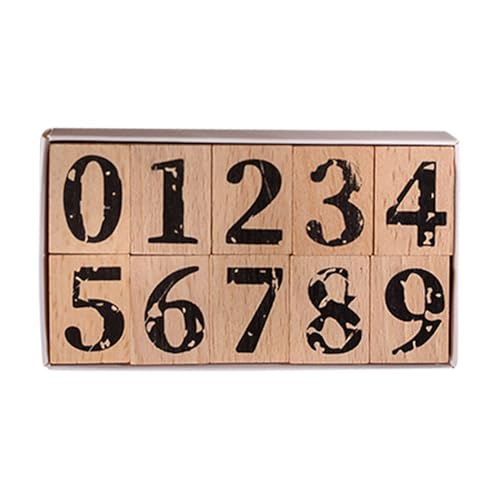 FSSTUD 10 Stück 0–9 Zahlen-Gummistempel-Set, Holznummernstempel, große Vintage-Zahlenstempel, Bastelnummer, Tinte, Stempel, Handwerk, Holz, Gummistempel für Scrapbooking, Kartenherstellung FSSTUD 10 Stück 0–9 Zahlen-Gummistempel-Set, Holznummernstempel, große Vintage-Zahlenstempel, Bastelnummer, Tinte, Stempel, Handwerk, Holz, Gummistempel für Scrapbooking, Kartenherstellung von FSSTUD