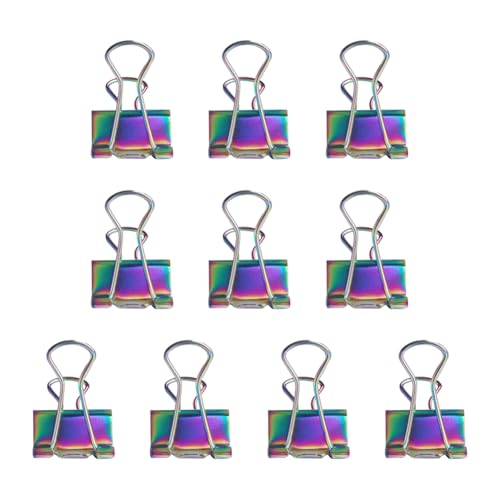 FSSTUD 10 Stück Regenbogen-Metall-Binder-Clips, bunte Papierklammern, Dokumenten-Organisations-Clips, kleine Bürobedarf-Clips für Notizbücher, Planer FSSTUD 10 Stück Regenbogen-Metall-Binder-Clips, bunte Papierklammern, Dokumenten-Organisations-Clips, kleine Bürobedarf-Clips für Notizbücher, Planer von FSSTUD