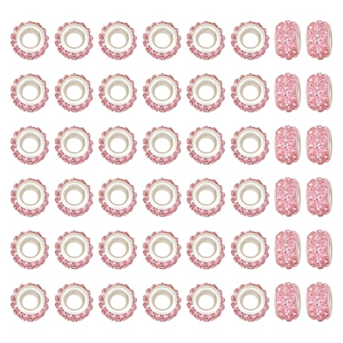 FSSTUD 100 Stück 12 mm große Loch Strass europäische Perlen Schlangenkette Abstandshalter Perlen Glitzer Schmuckherstellung Perle Feengarten Perlen Lampwork Handwerk Abstandshalter für Halskette von FSSTUD