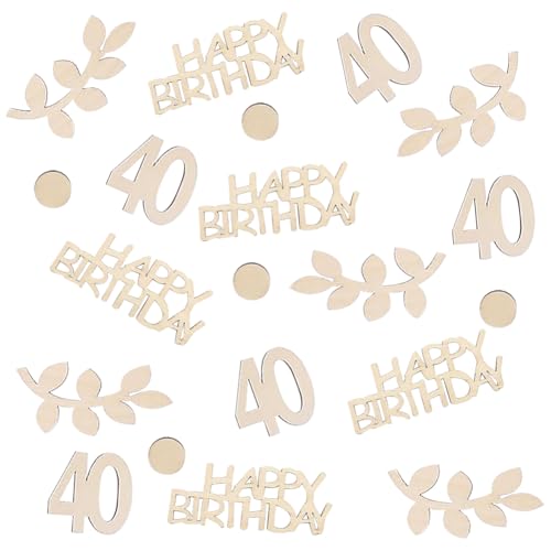FSSTUD 100 Stück natürliches Holz Happy Birthday Konfetti Holz Punkt Tisch Konfetti Holz Blatt Ausschnitt Dekor Holz Geburtstag Party Tischdekoration für Männer Frauen 40 FSSTUD 100 Stück natürliches Holz Happy Birthday Konfetti Holz Punkt Tisch Konfetti Holz Blatt Ausschnitt Dekor Holz Geburtstag Party Tischdekoration für Männer Frauen 40 von FSSTUD
