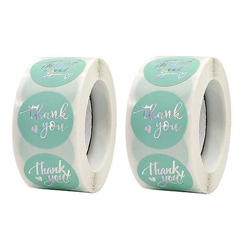 FSSTUD 1000 Pcs Thank You Stickers Round Business Labels Colorful Bakery Packaging Stickers Gift Box Sealing Stickers Boutique Envelope Stickers Green and Silver FSSTUD 1000 Pcs Thank You Stickers Round Business Labels Colorful Bakery Packaging Stickers Gift Box Sealing Stickers Boutique Envelope Stickers Green and Silver von FSSTUD