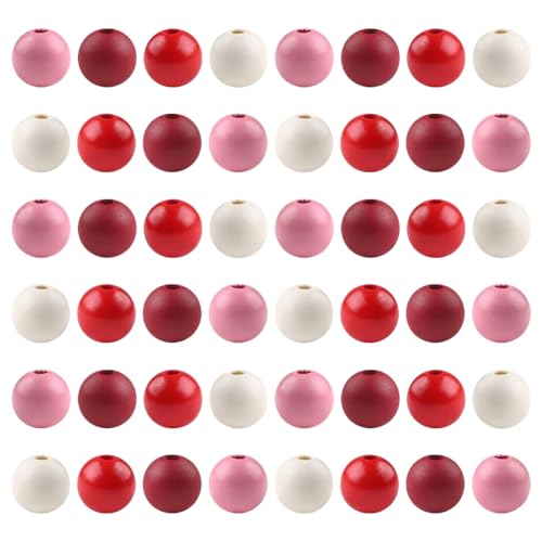 FSSTUD 160 Stück 16 mm große Holzperlen zum Valentinstag, farbige große Holzperlen, Bastelperlen, Girlande, bunte Abstandshalter-Perlen FSSTUD 160 Stück 16 mm große Holzperlen zum Valentinstag, farbige große Holzperlen, Bastelperlen, Girlande, bunte Abstandshalter-Perlen von FSSTUD