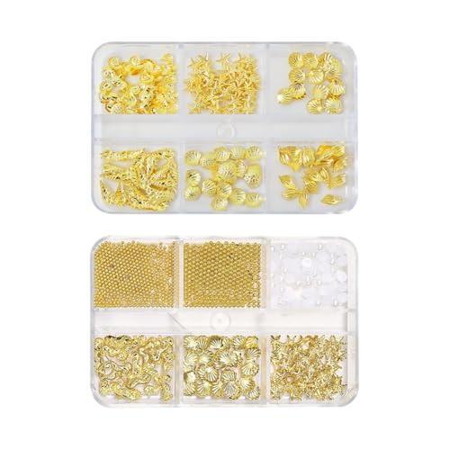 FSSTUD 2 Boxen Strand Nail Art Charms Muschel Nagel Charms Seepferdchen Seestern Nagel Edelsteine Metall Nagel Kaviar Perlen Halbrunde Nagelperlen Ozean Thema Nageldekoration für Zuhause Salon FSSTUD 2 Boxen Strand Nail Art Charms Muschel Nagel Charms Seepferdchen Seestern Nagel Edelsteine Metall Nagel Kaviar Perlen Halbrunde Nagelperlen Ozean Thema Nageldekoration für Zuhause Salon von FSSTUD