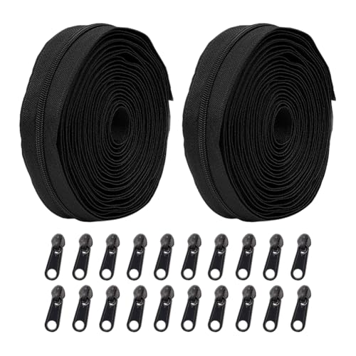FSSTUD 2 Rollen 4,5 m # 3 Nylon-Spiralreißverschlüsse, durchgehende Reißverschlussrollen, Ersatz-Kunststoff-Reißverschlussschieber, Schneiderhandwerk, Reißverschlussband, Nähen, Reißverschlussleiste von FSSTUD