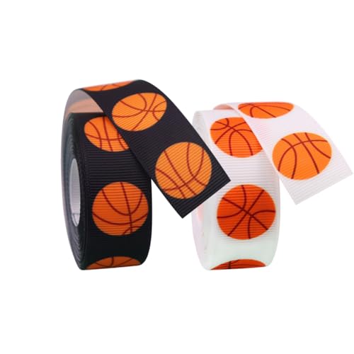 FSSTUD 2 Rollen Basketball-Bastelband, Sportthema, Geschenkband, Schleifenherstellung, dekoratives Ripsband, Rollen, Nähzubehör, Bänder für Teamspieltag FSSTUD 2 Rollen Basketball-Bastelband, Sportthema, Geschenkband, Schleifenherstellung, dekoratives Ripsband, Rollen, Nähzubehör, Bänder für Teamspieltag von FSSTUD