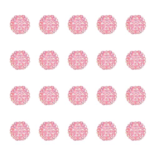 FSSTUD 20 Stück runde Acryl-Strass-Perlen, AB-Farbe, Kristallkugel-Perlen, glitzernde Diamant-Perlen, große Bastel-Bubble-Perlen, DIY, Perlen, Stift-Charms, Glitzer-Schmuckherstellung, Rosa, 20 Stück FSSTUD 20 Stück runde Acryl-Strass-Perlen, AB-Farbe, Kristallkugel-Perlen, glitzernde Diamant-Perlen, große Bastel-Bubble-Perlen, DIY, Perlen, Stift-Charms, Glitzer-Schmuckherstellung, Rosa, 20 Stück von FSSTUD