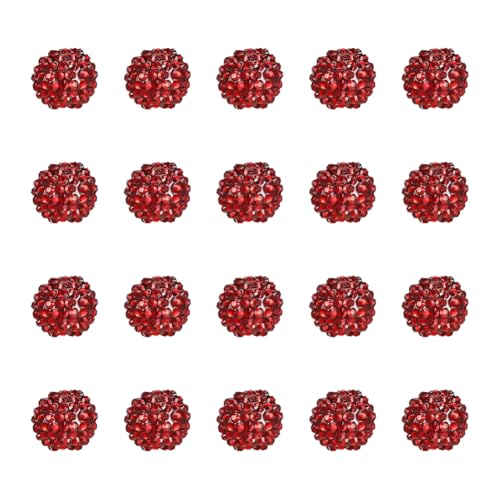 FSSTUD 20 Stück runde Acryl-Strass-Perlen, AB-Farbe, Kristallkugel-Perlen, glitzernde Diamant-Perlen, große Bastel-Bubble-Perlen, DIY, Perlen, Stift-Charms, Schmuckherstellung, Rot, 20 Stück FSSTUD 20 Stück runde Acryl-Strass-Perlen, AB-Farbe, Kristallkugel-Perlen, glitzernde Diamant-Perlen, große Bastel-Bubble-Perlen, DIY, Perlen, Stift-Charms, Schmuckherstellung, Rot, 20 Stück von FSSTUD