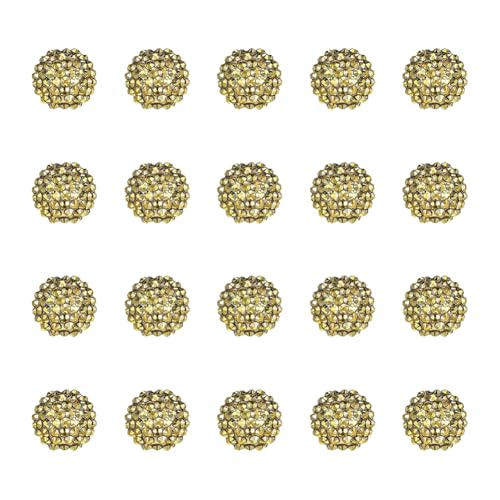 FSSTUD 20 Stück runde Acryl-Strass-Perlen, AB-Farbe, Kristallkugel-Perlen, glitzernde Diamant-Perlen, große Bastel-Bubble-Perlen, DIY, Perlen, Stift-Charms, glitzernd, Schmuckherstellung, goldfarben FSSTUD 20 Stück runde Acryl-Strass-Perlen, AB-Farbe, Kristallkugel-Perlen, glitzernde Diamant-Perlen, große Bastel-Bubble-Perlen, DIY, Perlen, Stift-Charms, glitzernd, Schmuckherstellung, goldfarben von FSSTUD