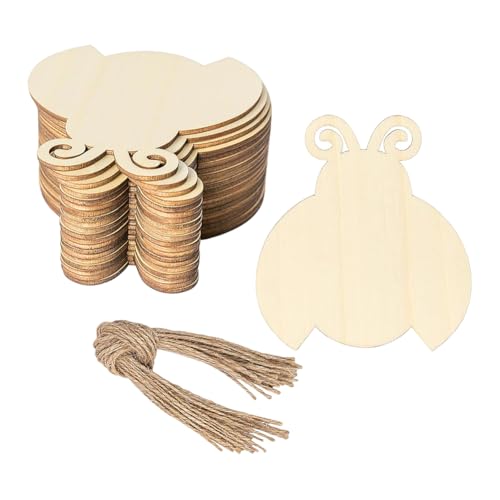 FSSTUD 20 Stück unlackierte Holz-Marienkäfer-Ornamente Marienkäfer-Holzausschnitte lustige Form Handwerk Holzrohlinge große Holzinsekten mit 20 Stück Schnüre für Party-Dekorationen FSSTUD 20 Stück unlackierte Holz-Marienkäfer-Ornamente Marienkäfer-Holzausschnitte lustige Form Handwerk Holzrohlinge große Holzinsekten mit 20 Stück Schnüre für Party-Dekorationen von FSSTUD