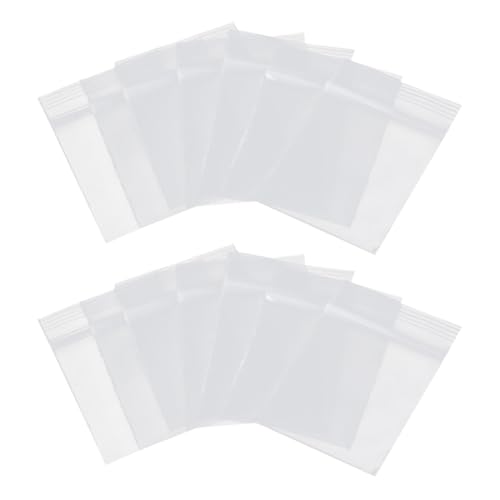 FSSTUD 200 Stück kleine, transparente Druckverschlussbeutel, winzige Kunststoff-Verpackungsbeutel, wiederverschließbare Polybeutel, dicke Polybeutel, Mini-Aufbewahrungsbeutel für Schmuckperlen, 3,5 x von FSSTUD