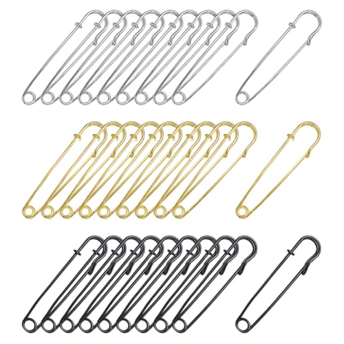 FSSTUD 30 Stück 10,2 cm große Metall-Sicherheitsnadeln, robuste Deckennadeln, große stabile Sicherheitsverriegelungsnadel, Brosche, zum Nähen, Stricken von FSSTUD