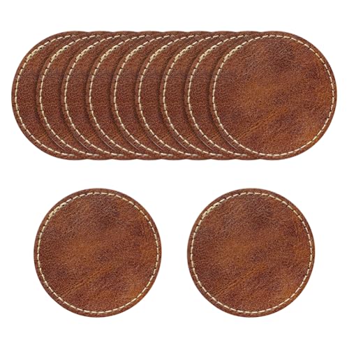 FSSTUD 30 Stück 6,3 cm runde Kunstleder-Patches, blanko, Kunst-Flicken, Wärmepresse, Hut-Patch, zum Aufnähen, Basteln, Aufbügeln, Kleidung, Reparaturzubehör für Rucksäcke, Jacken von FSSTUD