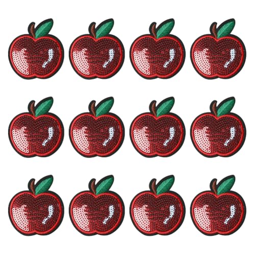 FSSTUD 30 Stück rote Pailletten-Apfel-Patches, kleiner Apfel, zum Aufbügeln, Glitzer, bestickte Applikationen, dekorative Obst-Aufnäher, niedliche Applikationen, glänzende Bastelaufnäher für Kleidung FSSTUD 30 Stück rote Pailletten-Apfel-Patches, kleiner Apfel, zum Aufbügeln, Glitzer, bestickte Applikationen, dekorative Obst-Aufnäher, niedliche Applikationen, glänzende Bastelaufnäher für Kleidung von FSSTUD