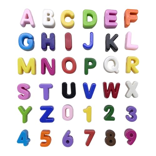 FSSTUD 3D-Acrylperlen mit Buchstaben und Zahlen, groß, A-Z, Alphabet, Freundschaftsarmband, bunte Schlüsselanhänger, lose Bastelperlen für Halsketten, Schmuck, 36 Stück FSSTUD 3D-Acrylperlen mit Buchstaben und Zahlen, groß, A-Z, Alphabet, Freundschaftsarmband, bunte Schlüsselanhänger, lose Bastelperlen für Halsketten, Schmuck, 36 Stück von FSSTUD