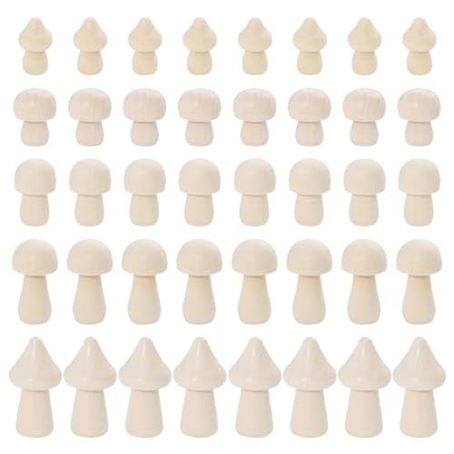 FSSTUD 40 Stück unlackierte Holzpilze unlackierte Holzpilze natürliche Mini-Bastelpilze DIY bemalbare Ornamente für Kunst DIY Handwerk FSSTUD 40 Stück unlackierte Holzpilze unlackierte Holzpilze natürliche Mini-Bastelpilze DIY bemalbare Ornamente für Kunst DIY Handwerk von FSSTUD