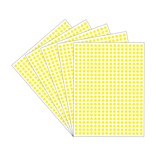 FSSTUD 4500 Stück 6 mm Farbcodierungspunkt-Aufkleber, selbstklebend, runde Etiketten, Kreise, Etiketten, farbige Organisationsetiketten, blanko, Preisaufkleber für Büro, Klassenzimmer, Gelb von FSSTUD