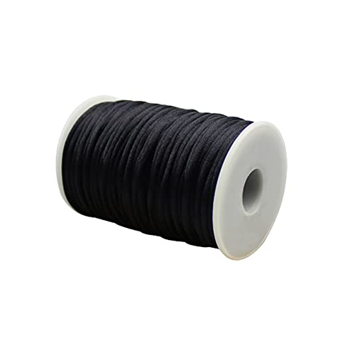 FSSTUD 50 Meter 3 mm Nylonschnur chinesischer Knoten Faden Windspiel Schnur Fenster Blind Bastelschnur für Halskette Armbandherstellung Schwarz von FSSTUD