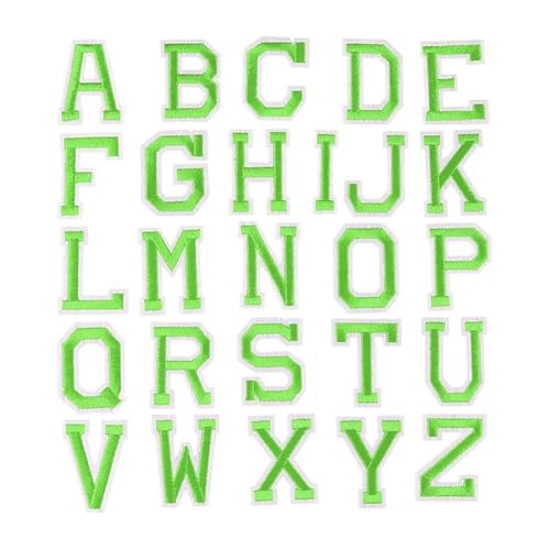 FSSTUD 52 Stück A-Z bestickte Buchstaben-Aufnäher zum Aufbügeln, Alphabet-Applikationen, zum Aufnähen, Aufnähen, Buchstabenapplikationen, Nähen, Alphabet-Aufnäher für DIY-Kleidung, Grün FSSTUD 52 Stück A-Z bestickte Buchstaben-Aufnäher zum Aufbügeln, Alphabet-Applikationen, zum Aufnähen, Aufnähen, Buchstabenapplikationen, Nähen, Alphabet-Aufnäher für DIY-Kleidung, Grün von FSSTUD