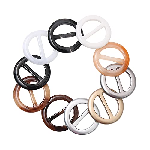 FSSTUD 6 Stück 5 cm Harz Runde Schal Schnallen Taille Schnalle Clip Kleidung Clip Ringe T-Shirt Krawatte Clips Halstuch Verschluss Kleidung Eckknopf für Frauen Damen Mädchen von FSSTUD