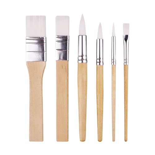 FSSTUD Holz-Pinsel-Set, Nylon-Pinsel, Malpinsel, Künstler, Zeichnen, Acryl, Öl, Aquarellpinsel für Bastelarbeiten, 6 Stück FSSTUD Holz-Pinsel-Set, Nylon-Pinsel, Malpinsel, Künstler, Zeichnen, Acryl, Öl, Aquarellpinsel für Bastelarbeiten, 6 Stück von FSSTUD
