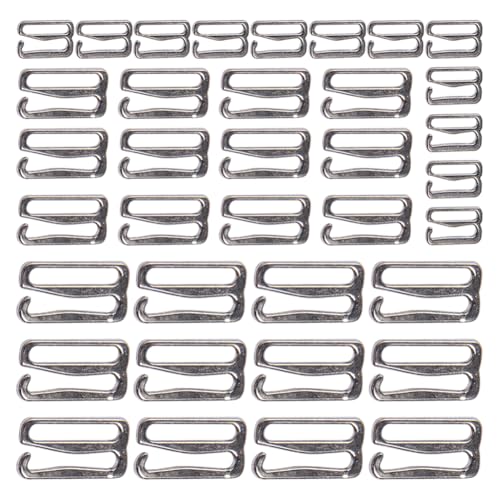 FSSTUD 60 Stück Metall-BH-Trägerhaken für Badeanzug, Dessous, Ersatz-Clips, Badeanzug, Anpassung, Slides, Unterwäsche, Bikini-Gurt-Haken für Frauen und Mädchen von FSSTUD