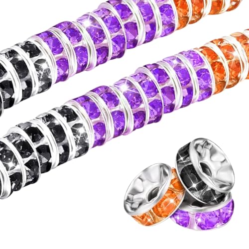 FSSTUD 600 Stück 8 mm runde Strass-Abstandshalter Perlen großes Loch Kristallperlen Glitzer Diamant Perle Europäische Schmuckherstellung Perlen Metall Freundschaftsarmband Abstandshalter für FSSTUD 600 Stück 8 mm runde Strass-Abstandshalter Perlen großes Loch Kristallperlen Glitzer Diamant Perle Europäische Schmuckherstellung Perlen Metall Freundschaftsarmband Abstandshalter für von FSSTUD